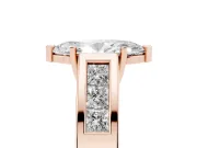 Marquise Channel-Set Engagement Ring Setting | Princess Side Stones | Rose Gold