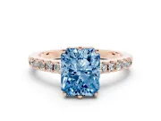 Radiant Cut Engagement Ring Setting for a Fancy Blue Lab-Grown Diamond | Rose Gold - Design NV-24649
