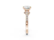 Princess Cut Pavé Solitaire Engagement Ring Setting | Crossover Gallery | Rose Gold