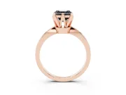 Asscher Cut Tapered Solitaire Engagement Ring Setting for a Black Center | Rose Gold