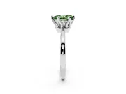 Fancy Green Pear Cut Diamond Solitaire Engagement Ring Set in Platinum with Slim Tapered Solitaire Band
