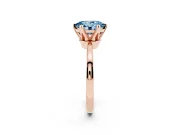 Fancy Blue Oval Cut Diamond Solitaire Engagement Ring Set in Rose gold with Slim Tapered Solitaire Band
