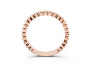 Round Diamond Beaded Eternity Band Set in Rose gold with Bezel Setting