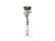Radiant Cut Floral Engagement Ring Setting for a Fancy Green Lab-Grown Diamond | Platinum