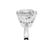 Radiant Cut Diamond Solitaire Engagement Ring Set in White gold with Slim Tapered Solitaire Band