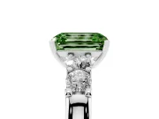 Emerald Cut Five Stone Engagement Ring Setting for a Fancy Green Lab-Grown Diamond | Platinum