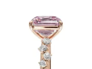 Asscher Cut Graduated Solitaire Engagement Ring Setting for a Fancy Pink Lab-Grown Diamond | Rose Gold