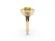 Asscher Cut Milgrain Sectioned Halo Engagement Ring Setting for a Fancy Yellow Lab-Grown Diamond | Yellow Gold
