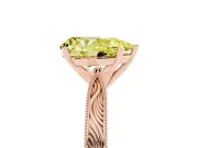 Pear-Shaped Engraved Engagement Ring Setting for a Fancy Yellow Lab-Grown Diamond | Rose Gold