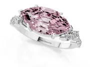 Marquise Accented Engagement Ring Setting for a Fancy Pink Lab-Grown Diamond | Sterling Silver