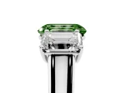 Emerald Cut Engagement Ring Setting for a Fancy Green Lab-Grown Diamond | Sterling Silver - Design NV-24908