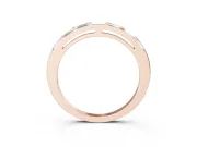 Baguette Diamond Continuous Channel Eternity Band Set in Rose gold with Polished Walls