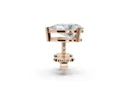 Cushion Cut Lab-Grown Diamond Solitaire Basket Stud Earrings | Open Gallery | Rose Gold