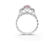 Marquise Three Stone Engagement Ring Setting for a Fancy Pink Lab-Grown Diamond | Braided Band | Platinum