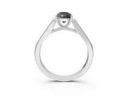 Pear-Shaped Cathedral Solitaire Engagement Ring Setting for a Black Center | Sterling Silver