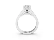 Marquise Cut Diamond Channel Set Solitaire Engagement Ring Set in Platinum with Prong Setting