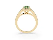 Marquise Split Shank Halo Engagement Ring Setting for a Fancy Green Lab-Grown Diamond | Yellow Gold