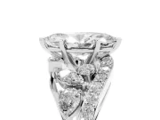 Marquise Cut Diamond Halo Ring Set in Silver with Marquise and Pavé Band in Prong Setting