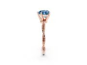 Heart-Shaped Twisted Engagement Ring Setting for a Fancy Blue Lab-Grown Diamond | Beaded Twist | Rose Gold