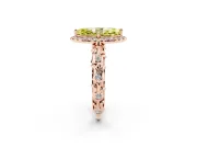 Marquise Leaf Halo Engagement Ring Setting for a Fancy Yellow Lab-Grown Diamond | Rose Gold