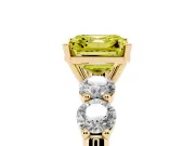 Asscher Cut Five Stone Engagement Ring Setting for a Fancy Yellow Lab-Grown Diamond | Plain Band | Yellow Gold