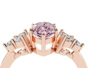 Marquise Cluster Side Stone Engagement Ring Setting for a Fancy Pink Lab-Grown Diamond | Rose Gold