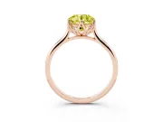 Fancy Yellow Round Cut Diamond Solitaire Cathedral Ring Set in Rose gold with Prong Setting