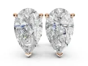 Heart-Shaped Lab-Grown Diamond Solitaire Basket Stud Earrings | Open Gallery | Rose Gold