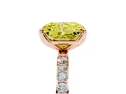 Radiant Cut Pave Solitaire Engagement Ring Setting for a Fancy Yellow Lab-Grown Diamond | Slim Band | Rose Gold