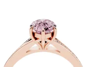 Marquise Pave Solitaire Engagement Ring Setting for a Fancy Pink Lab-Grown Diamond | Sweeping Shoulders | Rose Gold