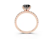 Round Hidden Halo Engagement Ring Setting | Pave Band | Rose Gold