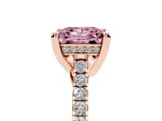 Princess Cut Hidden Halo Pave Engagement Ring Setting for a Fancy Pink Lab-Grown Diamond | Claw Prongs | Rose Gold
