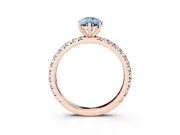 Pear-Shaped Pavé Engagement Ring Setting for a Fancy Blue Lab-Grown Diamond | Rose Gold