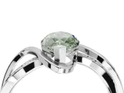 Marquise Bypass Solitaire Engagement Ring Setting for a Fancy Green Lab-Grown Diamond | Pavé Strands | Platinum