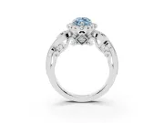 Marquise Halo Engagement Ring Setting for a Fancy Blue Lab-Grown Diamond | Sterling Silver - Design NV-24754