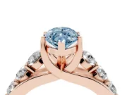 Marquise Graduated Engagement Ring Setting for a Fancy Blue Lab-Grown Diamond | Rose Gold