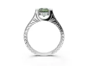 Emerald Cut Engagement Ring Setting for a Fancy Green Lab-Grown Diamond | Sterling Silver - Design NV-24586