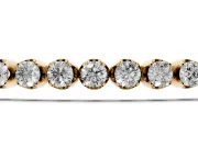Round Lab-Grown Diamond Slim Tennis Bracelet | Cup Settings | Yellow Gold