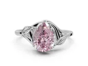 Pear-Shaped Bypass Solitaire Engagement Ring Setting for a Fancy Pink Lab-Grown Diamond | Platinum