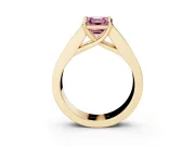 Asscher Cut Channel-Set Engagement Ring Setting for a Fancy Pink Lab-Grown Diamond | Yellow Gold
