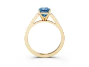 Radiant Cut Solitaire Engagement Ring Setting for a Fancy Blue Lab-Grown Diamond | Yellow Gold