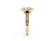 Pear-Shaped Halo Engagement Ring Setting | Polished Outer Rim | Yellow Gold