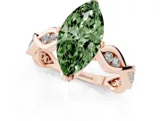 Marquise Twisted Infinity Engagement Ring Setting for a Fancy Green Lab-Grown Diamond | Rose Gold