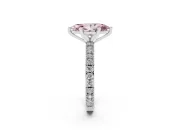 Marquise Vintage Pavé Engagement Ring Setting for a Fancy Pink Lab-Grown Diamond | Platinum