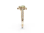 Heart-Shaped Graduated Milgrain Halo Engagement Ring Setting for a Fancy Yellow Lab-Grown Diamond | Yellow Gold