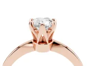 Pear-Shaped Tapered Solitaire Engagement Ring Setting | Claw Prong Head | Rose Gold
