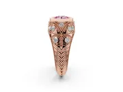 Round Vintage Bezel Engagement Ring Setting for a Fancy Pink Lab-Grown Diamond | Rose Gold
