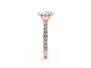 Oval Pave Engagement Ring Setting | Shared Prong Band | Rose Gold
