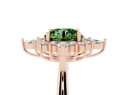 Round Engagement Ring Setting for a Fancy Green Lab-Grown Diamond | Rose Gold - Design NV-24790