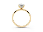 Radiant Cut Micro-Prong Hidden Halo Engagement Ring Setting | Plain Band | Yellow Gold